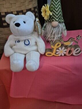 PEYTON MANNING White Collectible Plush Bear. Indianapolis Colts